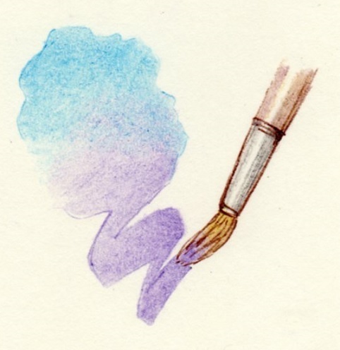 色鉛筆で水彩風に塗る 断捨離のために絵を描いている