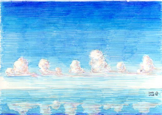 ウユニ塩湖 のような 断捨離のために絵を描いている