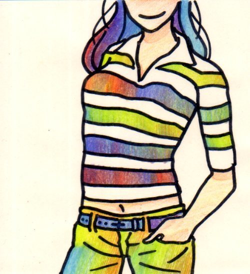ダイソー虹色鉛筆 断捨離のために絵を描いている